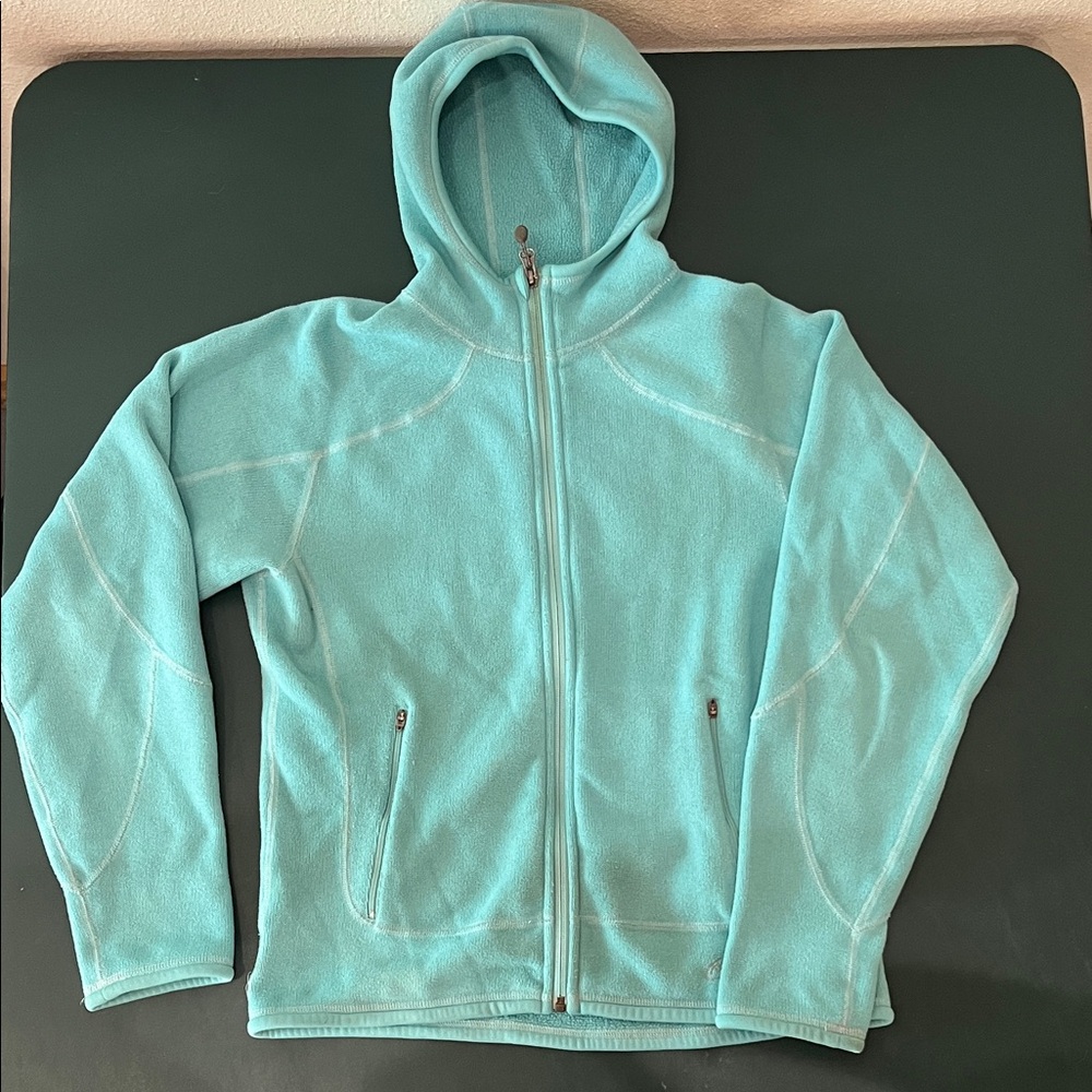 Cloudveil Women’s Teal Full Zip Fleece with Hood